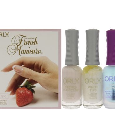 The Original French Manicure Kit Pink by Orly for Women - 4 Pc Kit 0.3oz Top2 Botton Base Coat Plus Topcoat, 0.3oz Nail Lacquer - White Tips, 0.3oz Nail Lacquer - Pink Nude, Tip Guides - White