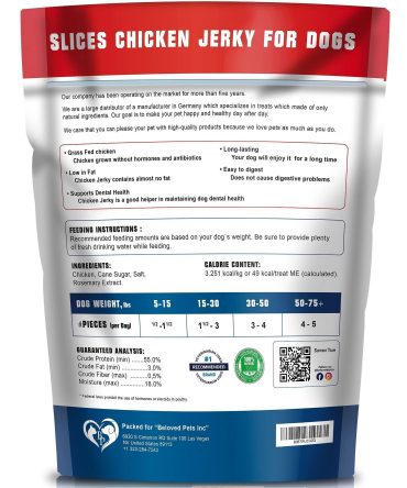 Chicken Jerky Dog Treats 1.5 Lb Human Grade Pet Snacks Grain Free Organic Meat All Natural High Protein Dried Strips Best Chews for Training Small & Large Dogs