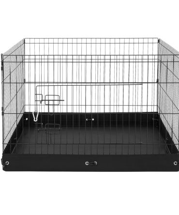 Dog Playpen, 4 Pcs 24 x 36 in Panels Foldable Metal Pet Exercise Pen, Dog Fence Indoor and Outdoor Pen with Door and 600D Oxford Fabric Bottom Pad, for Dogs, Cats and Other Small Animals