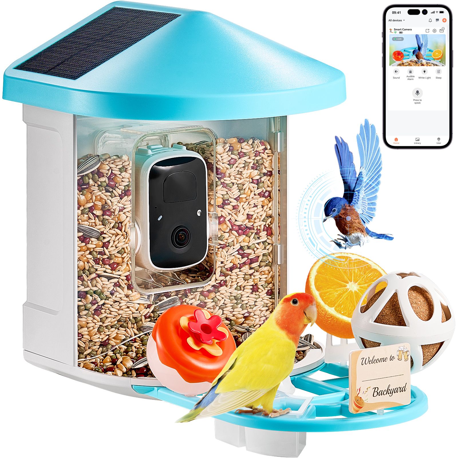 Smart Bird Feeder with Camera, 2K HD AI Identify 10000+ Bird Species, Solar-Powered Bird Watching Camera with Auto Capture & Instant Notify, Wireless Outdoor Gift for Bird Lover (3 Solar Panels) - Image 9