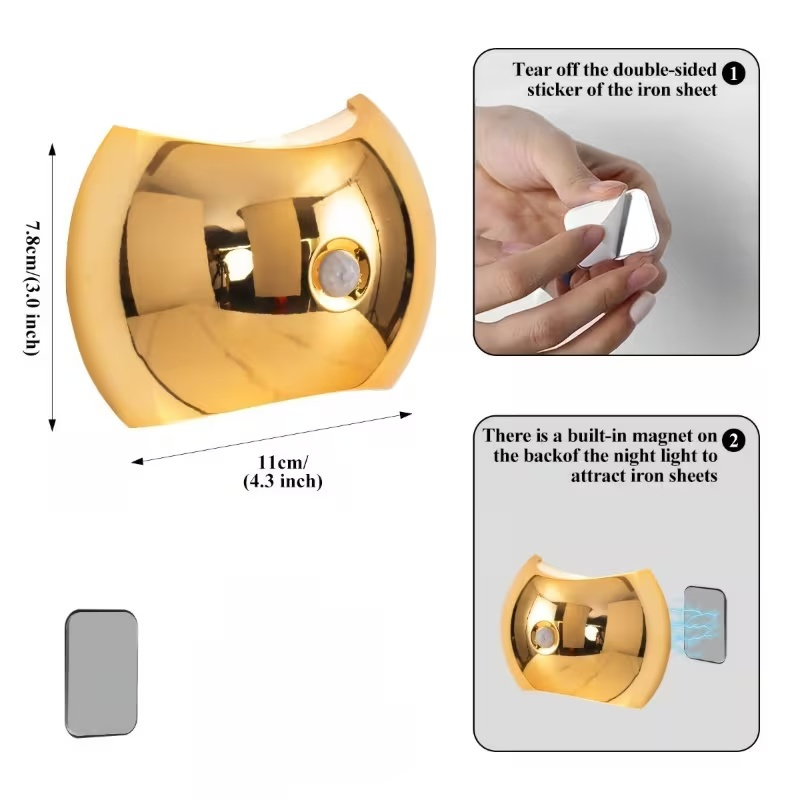 LED Modern Indoor Wall Light with Motion Sensor 3 Color Modes 2700K/4500K/6500K USB Rechargeable Magnetic Portable Wall Sconce for Living Room Bedroom 2 Packs - Image 26