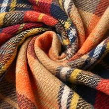 Womens Fall Winter Scarf Plaid Tassel Soft Warm Blanket Scarves Womens Shawl Wraps - Image 13