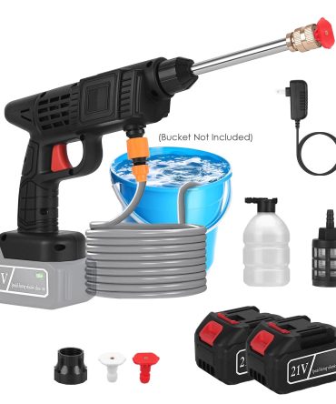 Cordless Pressure Washer Portable Electric Power Washer High Pressure Water Sprayer 400PSI Car Washer Cleaner with 0° & 40° Nozzle Foam Bottle Filter 1200mAh 21V Battery and Charger
