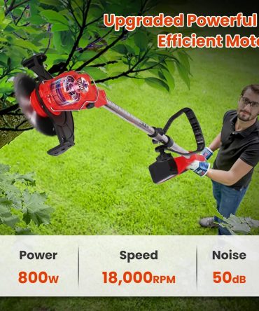 3 in 1 Electric Cordless Grass Wacker Battery Powered Grass Trimmer With Wheels Adjustable Head Extendable Length Rechargeable Lightweight Lawn Trimmer with 2Pcs 2500mAh Batteries