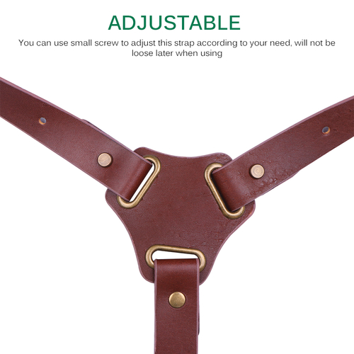 Genuine Leather Camera Shoulder Strap Adjustable - Image 2