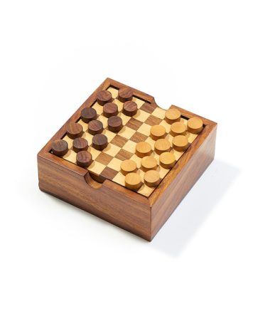Checkers and Tic Tac Toe Game Set - Handcrafted Wood