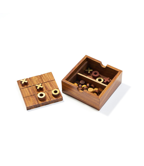 Checkers and Tic Tac Toe Game Set - Handcrafted Wood - Image 2