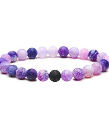 Neon Purple Lava Stone Bracelet