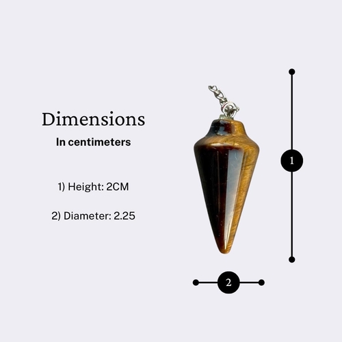 Natural Tigers Eye Pendulum with Mystery Charm | Bag Charm - Image 4