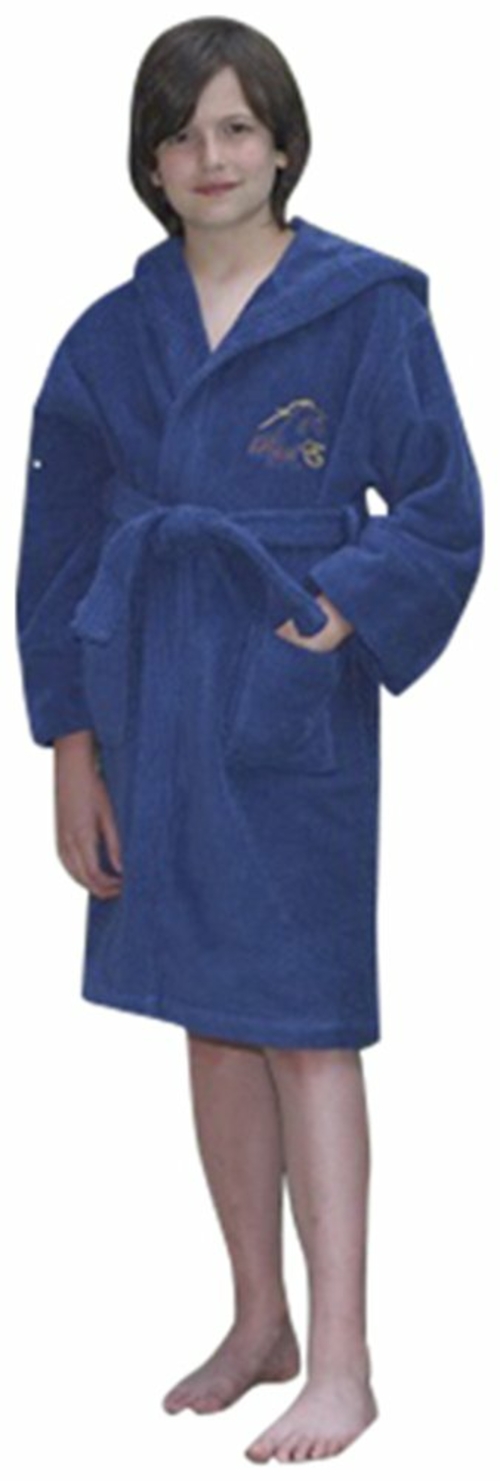 Premium Turkish Cotton Hooded Robe for Boys – Navy Blue | Lasting - Image 3