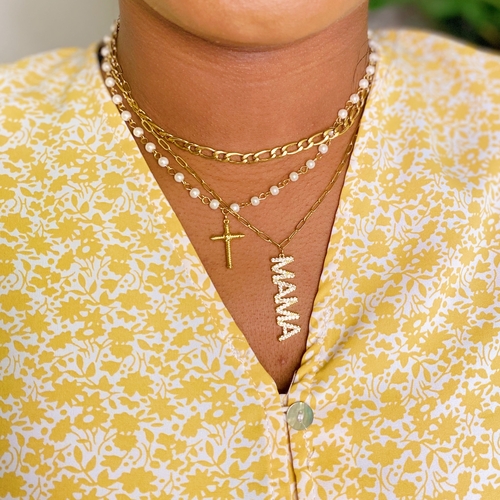 Cabled Cross Pendant Necklace - Image 5