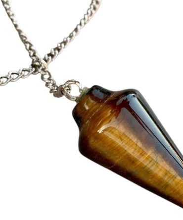 Natural Tigers Eye Pendulum with Mystery Charm | Bag Charm