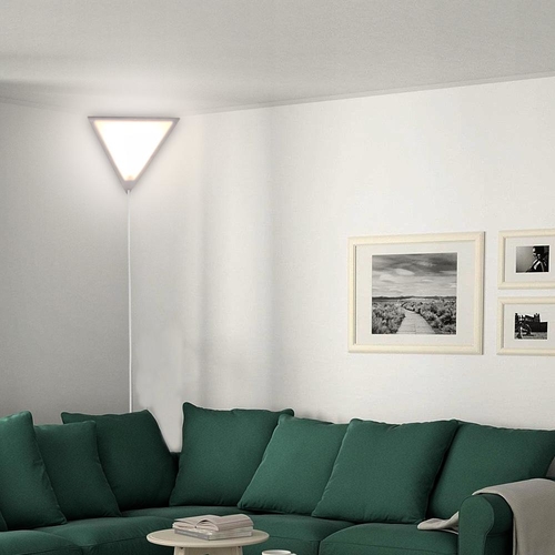 16"W Beacon Triangle Corner Light Plug-In Cord White by Home Concept - Image 2
