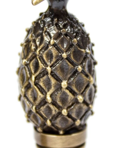 Tall Pineapple Lamp Finial Antique Brass Metal 2.5"h - Image 4