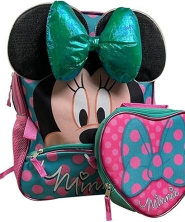 Minnie Mouse 16 inch School Backpack With Detachable Lunch Box Set -