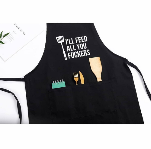 Women Men Solid Linens apron kitchen Pocket For home and kitchen Adjus - Image 2