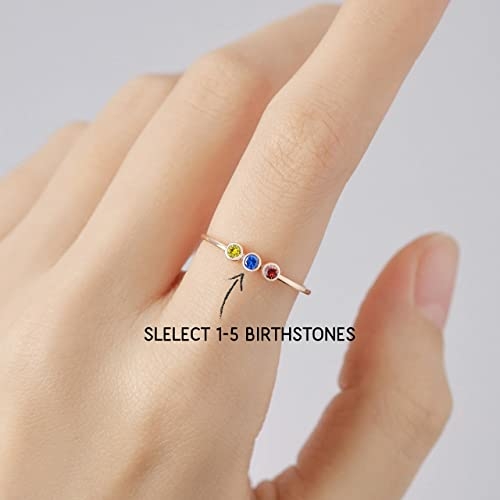 Mom Birthstone Ring, Children Birthstone Ring, Birthstone Jewelry - Image 3