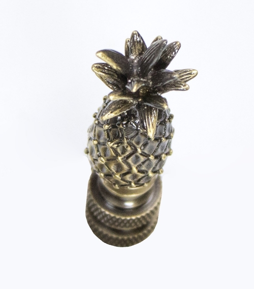 Tall Pineapple Lamp Finial Antique Brass Metal 2.5"h - Image 5