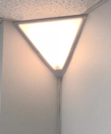 16"W Beacon Triangle Corner Light Plug-In Cord White by Home Concept