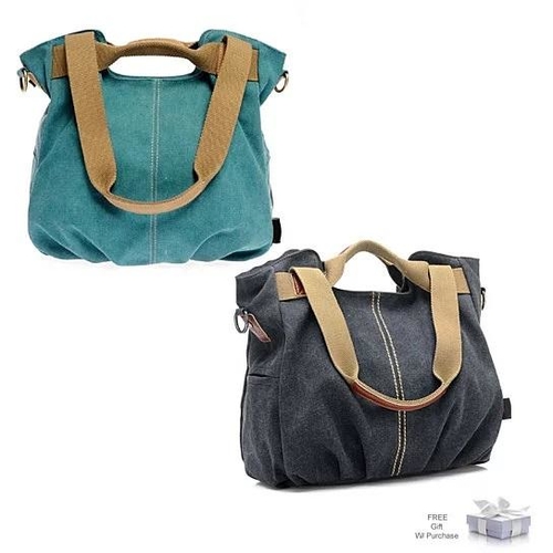 Canvas Satchel Handbag with Free RFID Case in 7 Colors - DUPLICATE - Image 8