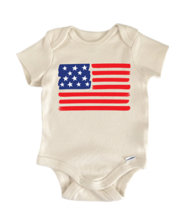 America Flag Patriotic July 4th Patriotic -  Baby Boy Girl Clothes