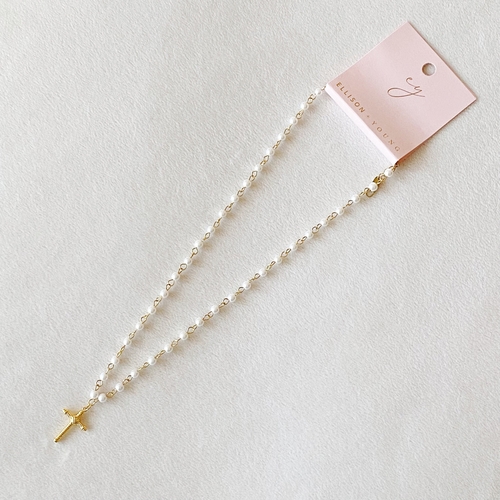 Cabled Cross Pendant Necklace - Image 3