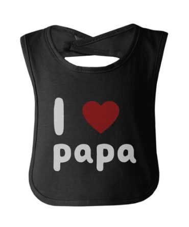I Love Papa Cute baby Bibs Funny Infant Snap On