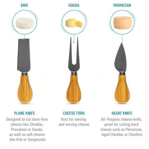 Bamboo Cheese Board and Knife Set - 14 Inch Swiveling Charcuterie - Image 13