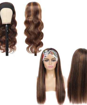 Piano Highlight Headband Body Wave Glueless Human Hair Wigs Virgin Hai