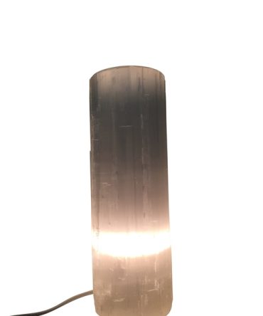 Selenite Crystal Flat Top Lamp