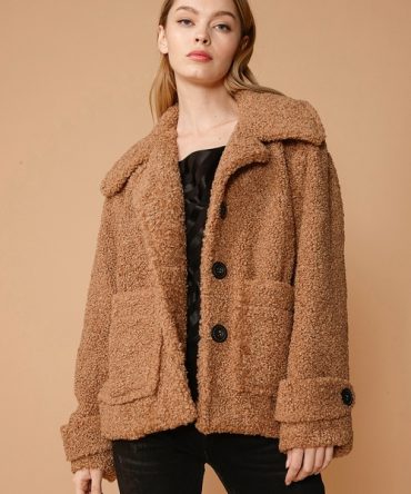 Women's Shearling Coat in Brown