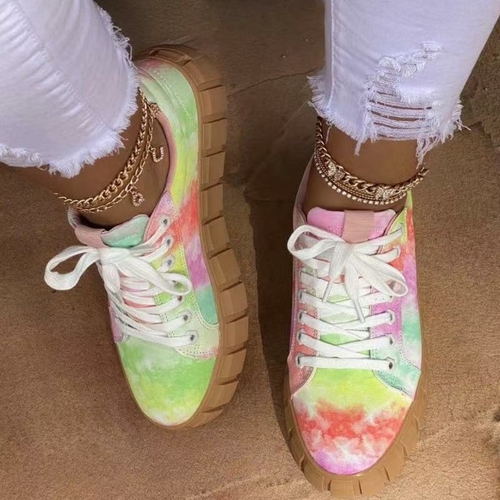 Pinterest Women Sneaker Light Breathble Vulcanized Shoes Platform Lace - Image 2