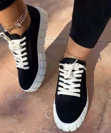 Pinterest Women Sneaker Light Breathble Vulcanized Shoes Platform Lace