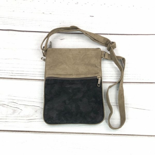 Suede Embroidered Five Zipper Cross-Body Bag - Image 6