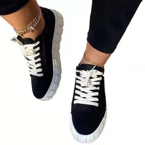 Pinterest Women Sneaker Light Breathble Vulcanized Shoes Platform Lace - Image 4