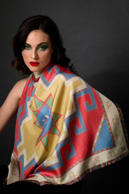 Armenian Alphabet #3 Silk Square Scarf - Image 2
