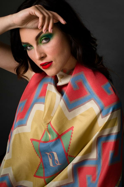 Armenian Alphabet #3 Silk Square Scarf - Image 3
