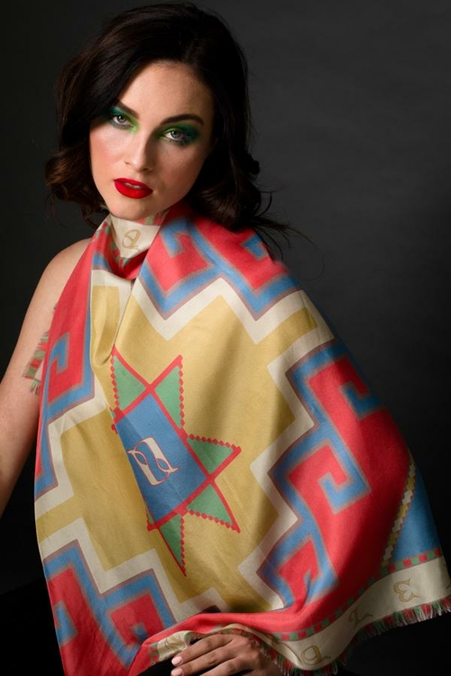 Armenian Alphabet #3 Silk Square Scarf - Image 4