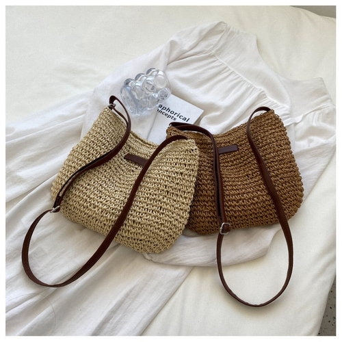 Casual Summer Shoulder Straw Bag - Image 2