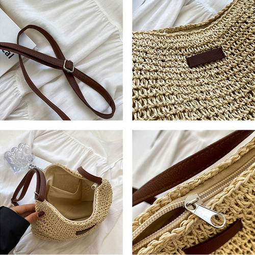 Casual Summer Shoulder Straw Bag - Image 5