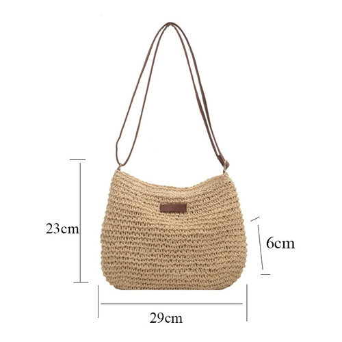 Casual Summer Shoulder Straw Bag - Image 6