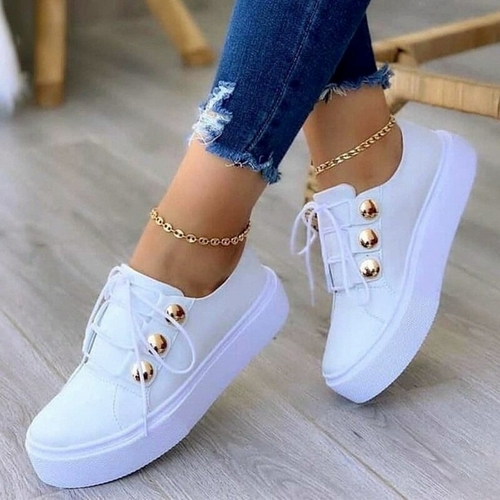 Light Breathable Casual Female Flat Shoes Black/White/Gold/Rose Gold - Image 2