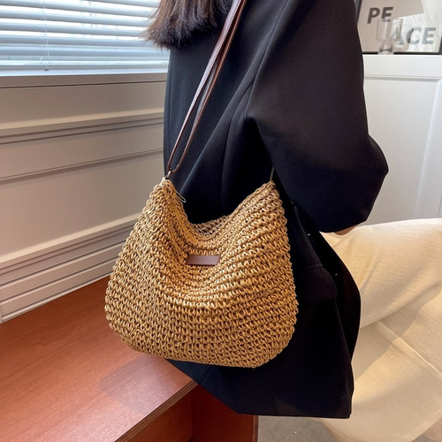 Casual Summer Shoulder Straw Bag - Image 3