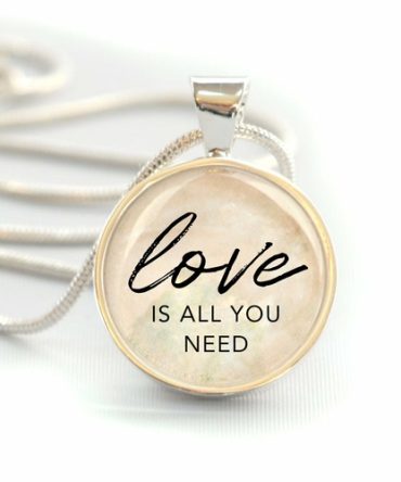 "Love Is All You Need" Silver-Plated Pendant Necklace (20mm)