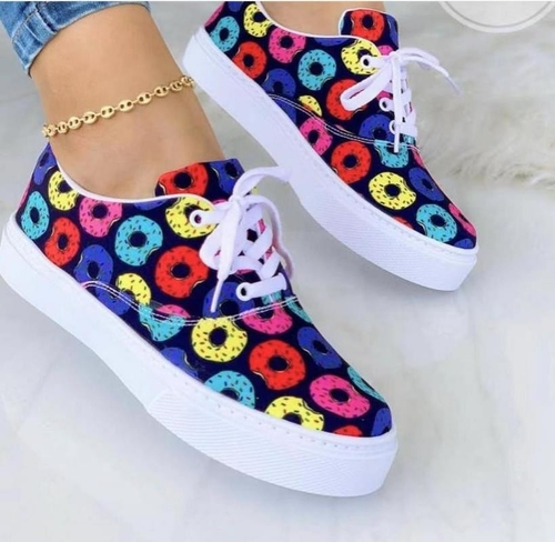 2022 Fashion Graffiti Women Sneakers Trainers Shoes - Image 3