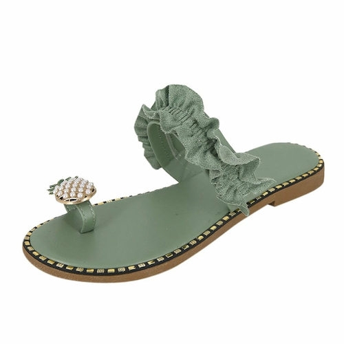 Pineapple Pearl Beach Slides Flat Toe Casual Womens Slippers - Image 4
