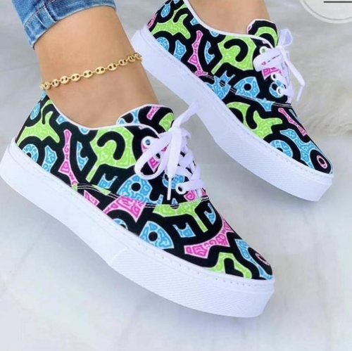 2022 Fashion Graffiti Women Sneakers Trainers Shoes - Image 4