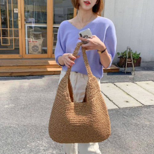 Summer Shoulder Straw Tote - Image 2