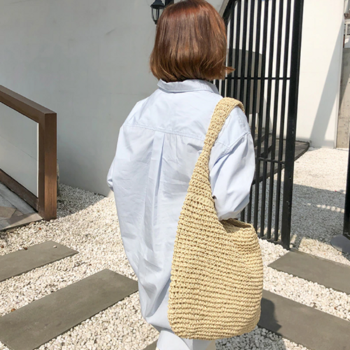 Summer Shoulder Straw Tote - Image 3