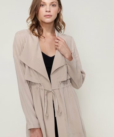Ro&de Noir Open Front Jacket In Taupe